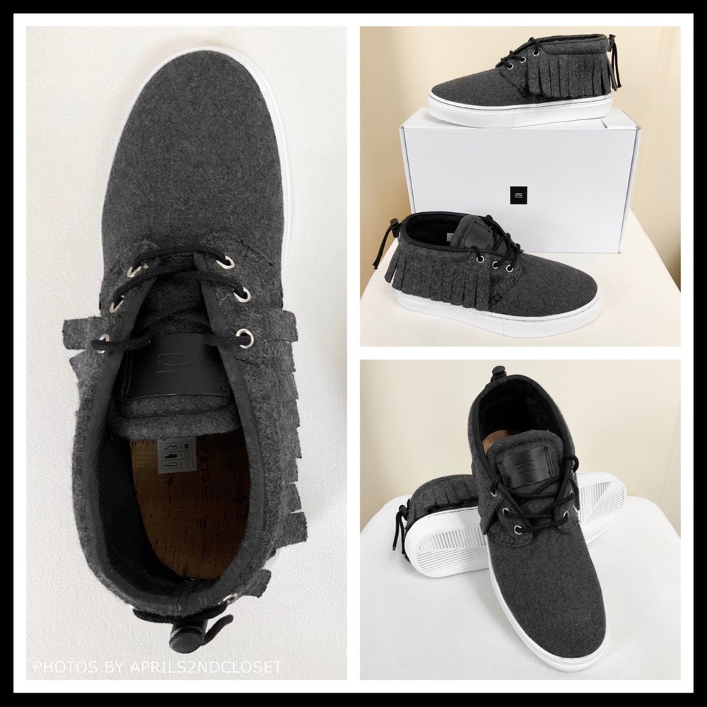 CLEAR WEATHER FRINGE GREY WHITE MID LOW TOPS A2C - Picture 4 of 8